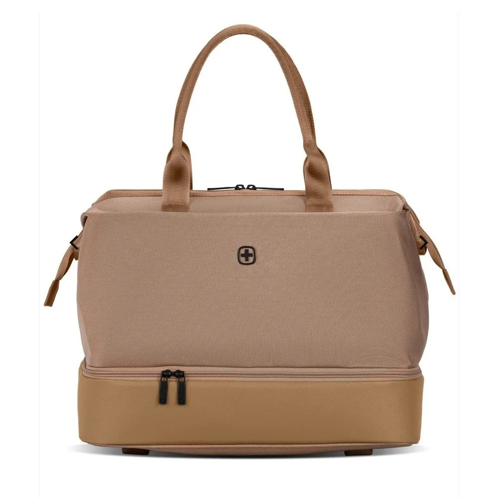 SwissGear Weekender Travel Tote Bag with Shoe Compartment Tan - Carmel NEW